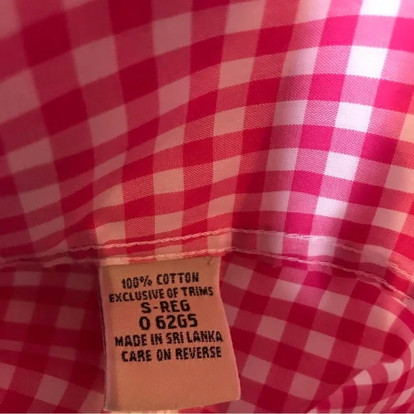 L.L. BEAN Blouse Top Vintage Pink Gingham Classic Style Size S - Picture 7 of 7
